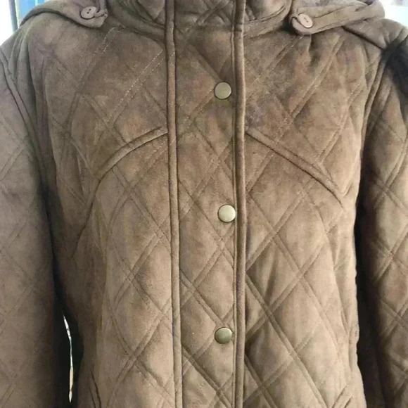 Appleseed’s faux suede hooded coat. - Picture 3 of 12